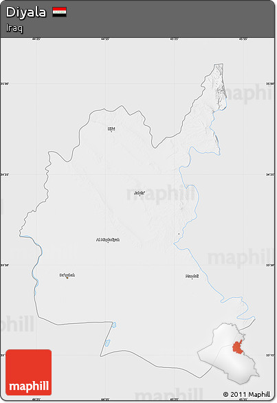 Silver Style Map of Diyala, single color outside