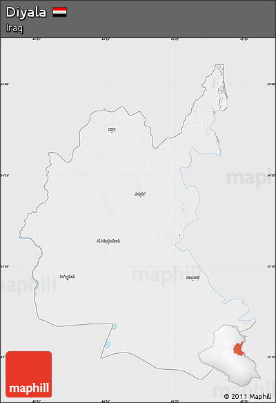 Silver Style Map of Diyala, single color outside