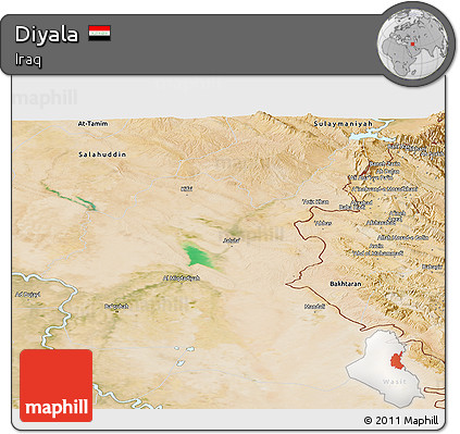 Satellite Panoramic Map of Diyala