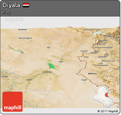 Satellite Panoramic Map of Diyala