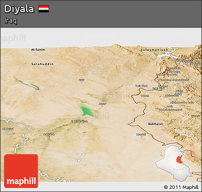 Satellite Panoramic Map of Diyala