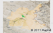 Satellite Panoramic Map of Diyala, semi-desaturated