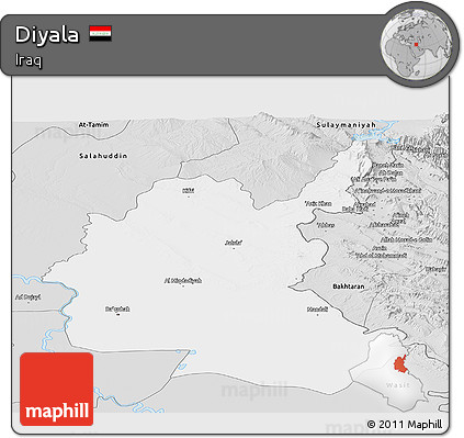 Silver Style Panoramic Map of Diyala