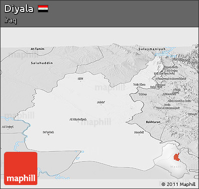 Silver Style Panoramic Map of Diyala