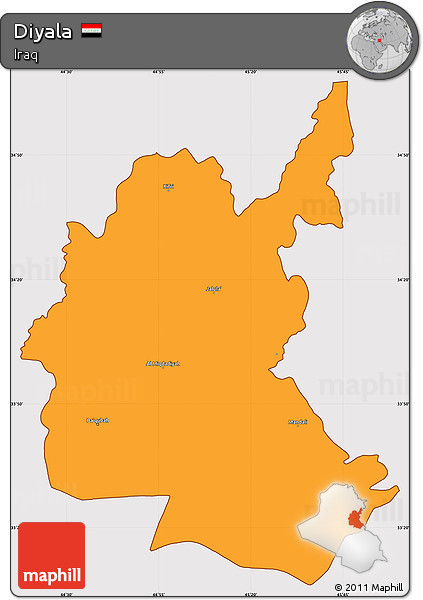 Political Simple Map of Diyala, cropped outside