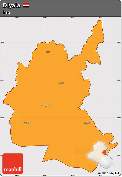 Political Simple Map of Diyala, cropped outside