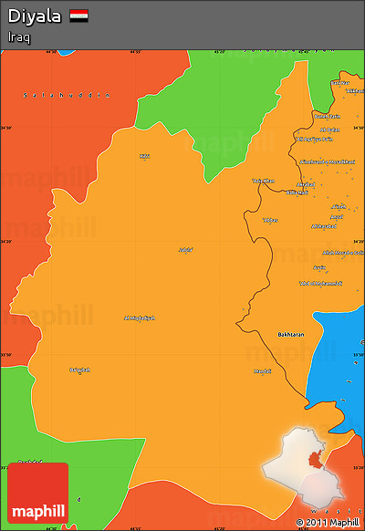 Political Simple Map of Diyala