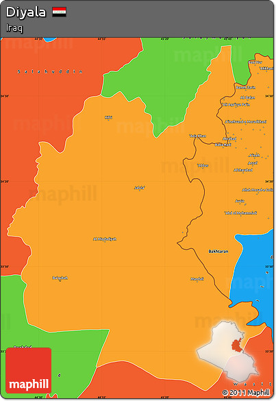 Political Simple Map of Diyala