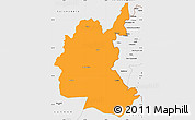 Political Simple Map of Diyala, single color outside, borders and labels