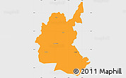 Political Simple Map of Diyala, single color outside