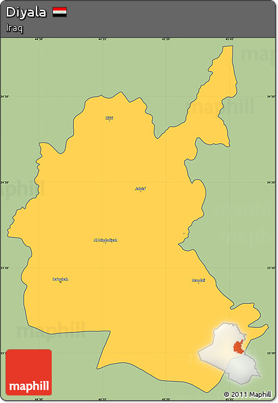 Savanna Style Simple Map of Diyala, cropped outside