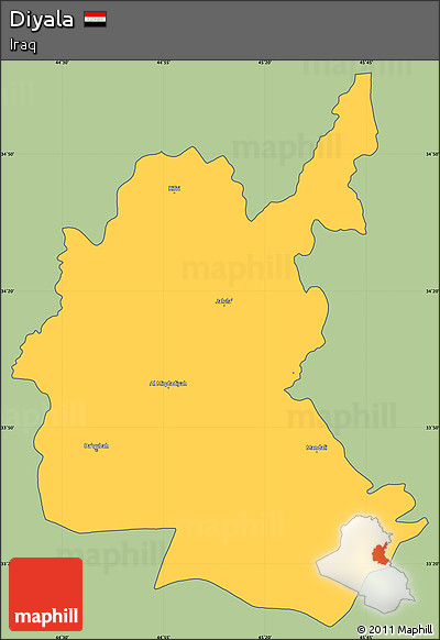 Savanna Style Simple Map of Diyala, cropped outside