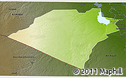 Physical 3D Map of Karbala, darken