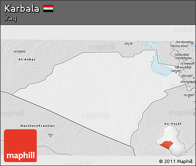 Silver Style 3D Map of Karbala