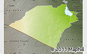 Physical Map of Karbala, darken, semi-desaturated