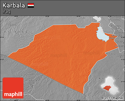 Political Map of Karbala, desaturated
