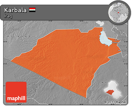 Political Map of Karbala, desaturated