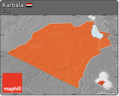 Political Map of Karbala, desaturated