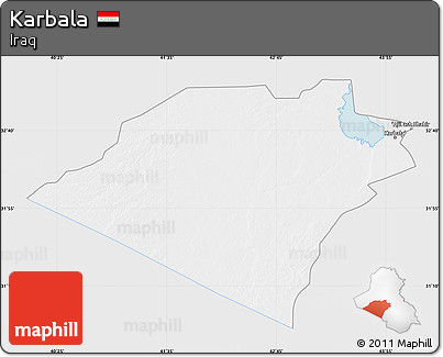 Silver Style Map of Karbala, single color outside