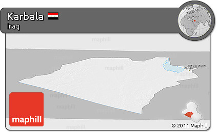 Gray Panoramic Map of Karbala, single color outside