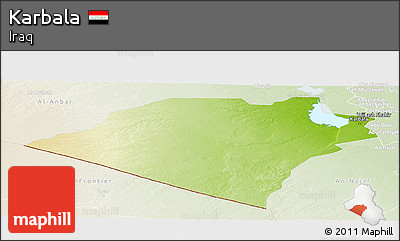 Physical Panoramic Map of Karbala, lighten
