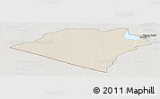 Shaded Relief Panoramic Map of Karbala, lighten, semi-desaturated