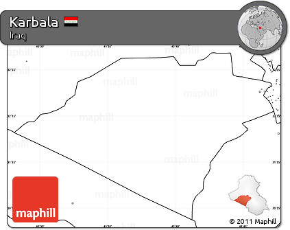 Blank Simple Map of Karbala, no labels