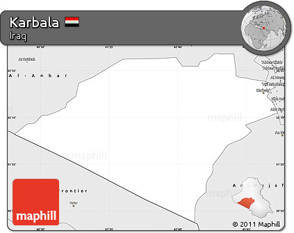 Silver Style Simple Map of Karbala