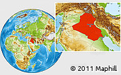 Physical Location Map of Iraq