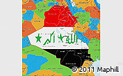 Flag Map of Iraq, political outside
