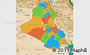 Political Map of Iraq, satellite outside