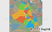 Political Map of Iraq, semi-desaturated
