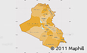 Political Shades Map of Iraq, cropped outside