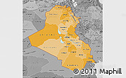 Political Shades Map of Iraq, desaturated