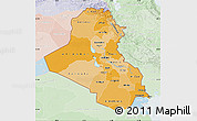 Political Shades Map of Iraq, lighten