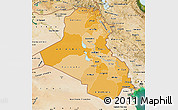 Political Shades Map of Iraq, satellite outside