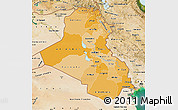 Political Shades Map of Iraq, satellite outside