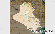 Satellite Map of Iraq, darken