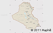 Shaded Relief Map of Iraq, cropped outside