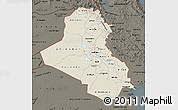 Shaded Relief Map of Iraq, darken