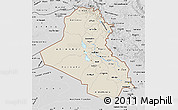 Shaded Relief Map of Iraq, desaturated