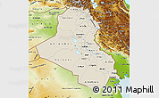 Shaded Relief Map of Iraq, physical outside