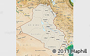 Shaded Relief Map of Iraq, satellite outside