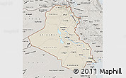 Shaded Relief Map of Iraq, semi-desaturated
