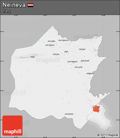 Gray Map of Neineva, single color outside