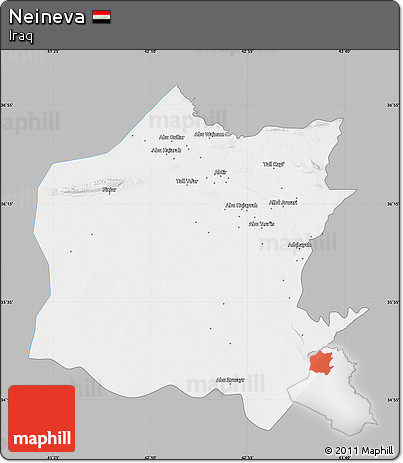 Gray Map of Neineva, single color outside