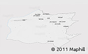 Silver Style Panoramic Map of Neineva, single color outside