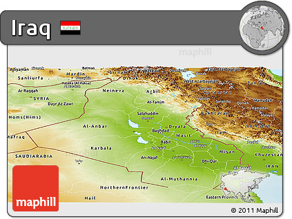 Physical Panoramic Map of Iraq