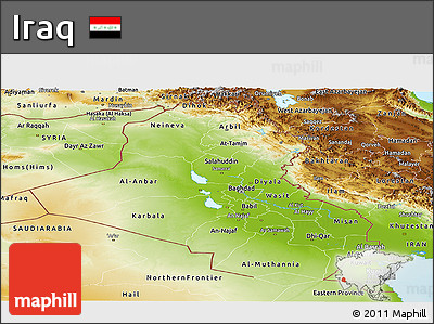 Physical Panoramic Map of Iraq