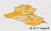 Political Shades Panoramic Map of Iraq, cropped outside